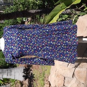 Christie Brooks vintage navy long sleeve Ugly Christmas print dress small new